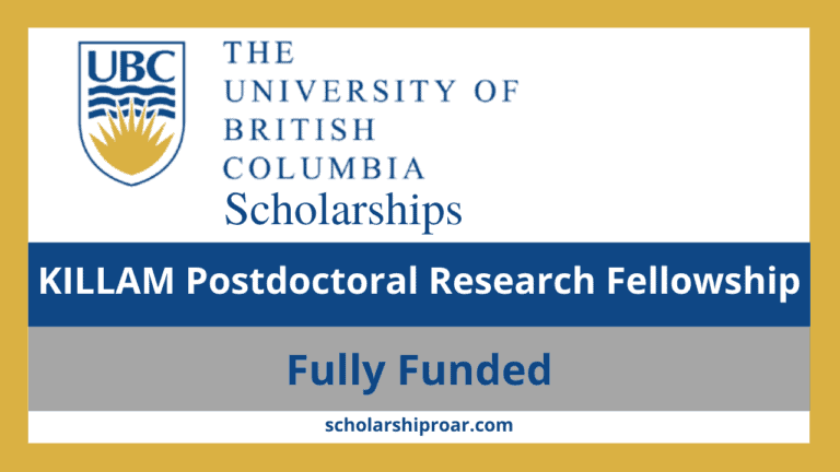 KILLAM Postdoctoral Research Fellowship 2024 Canada