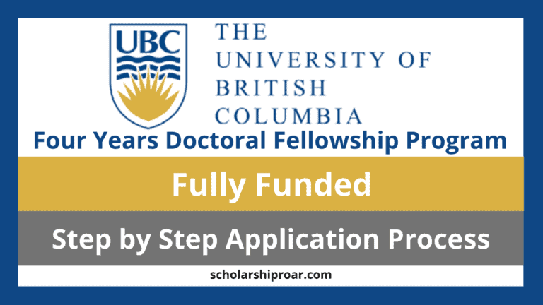 UBC Four Years Doctoral Fellowship Program (4YF) 2024 (Fully Funded)